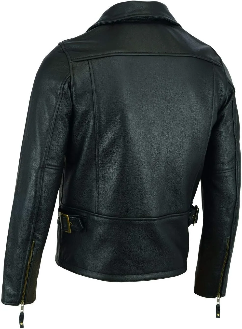 A&H Apparel: Motorcycle Genuine Leather Jacket - Hand-picked Genuine Top-Grain Cowhide Leather Biker Jacket for Men