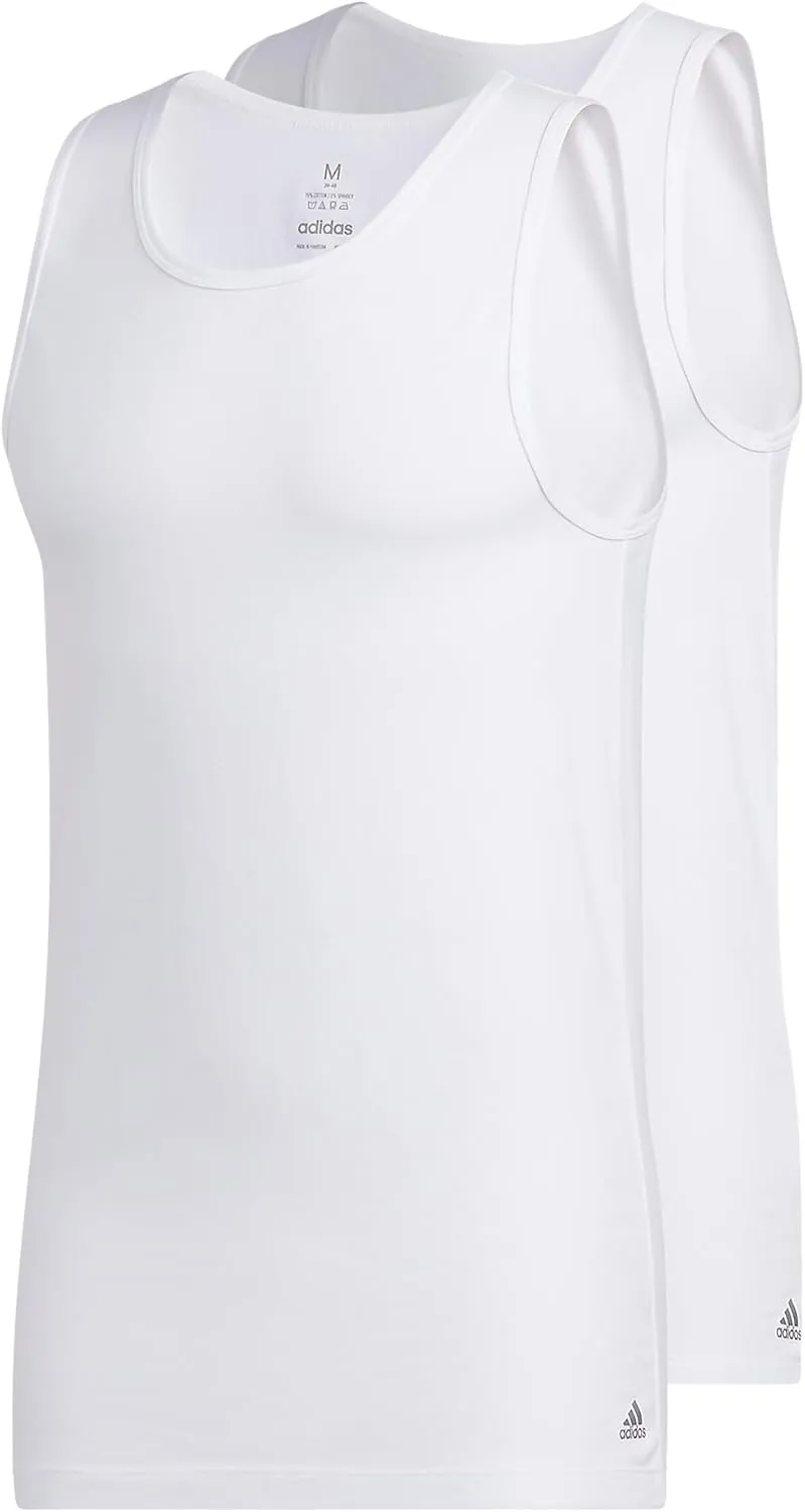 adidas Men's Stretch Cotton Tank Top Undershirts (2-Pack)