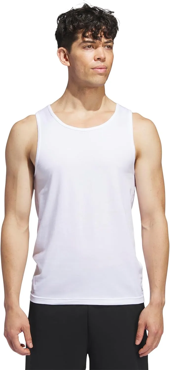adidas Men's Stretch Cotton Tank Top Undershirts (2-Pack)