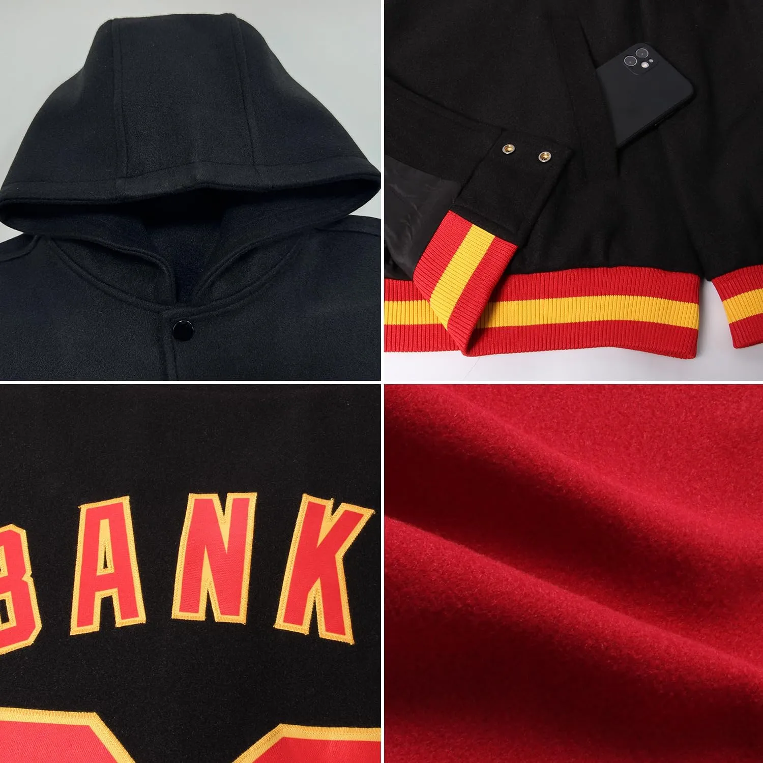 Adult Teens Kids Hoodies Jacket Customized Baseball Team Jerseys Personalized Varsity Leather Bomber Jacket