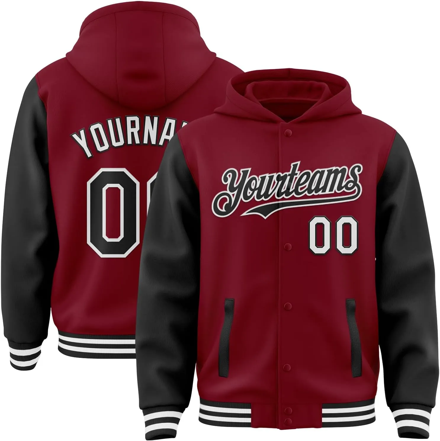 Adult Teens Kids Hoodies Jacket Customized Baseball Team Jerseys Personalized Varsity Leather Bomber Jacket