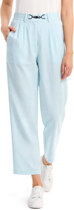 AFITNE Womens Linen Wide Leg Pants High Waist Casual Loose Palazzo Pants with Pockets Flowy Lounge Work Pants 28