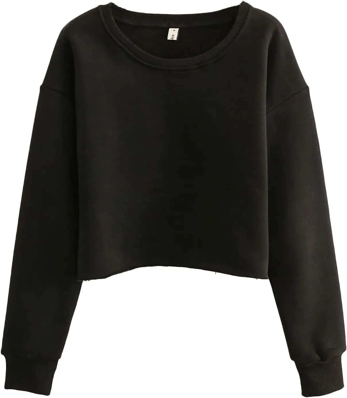 Amazhiyu Womens Pullover Cropped Hoodie Casual Fleece Crop Top for Fall Winter