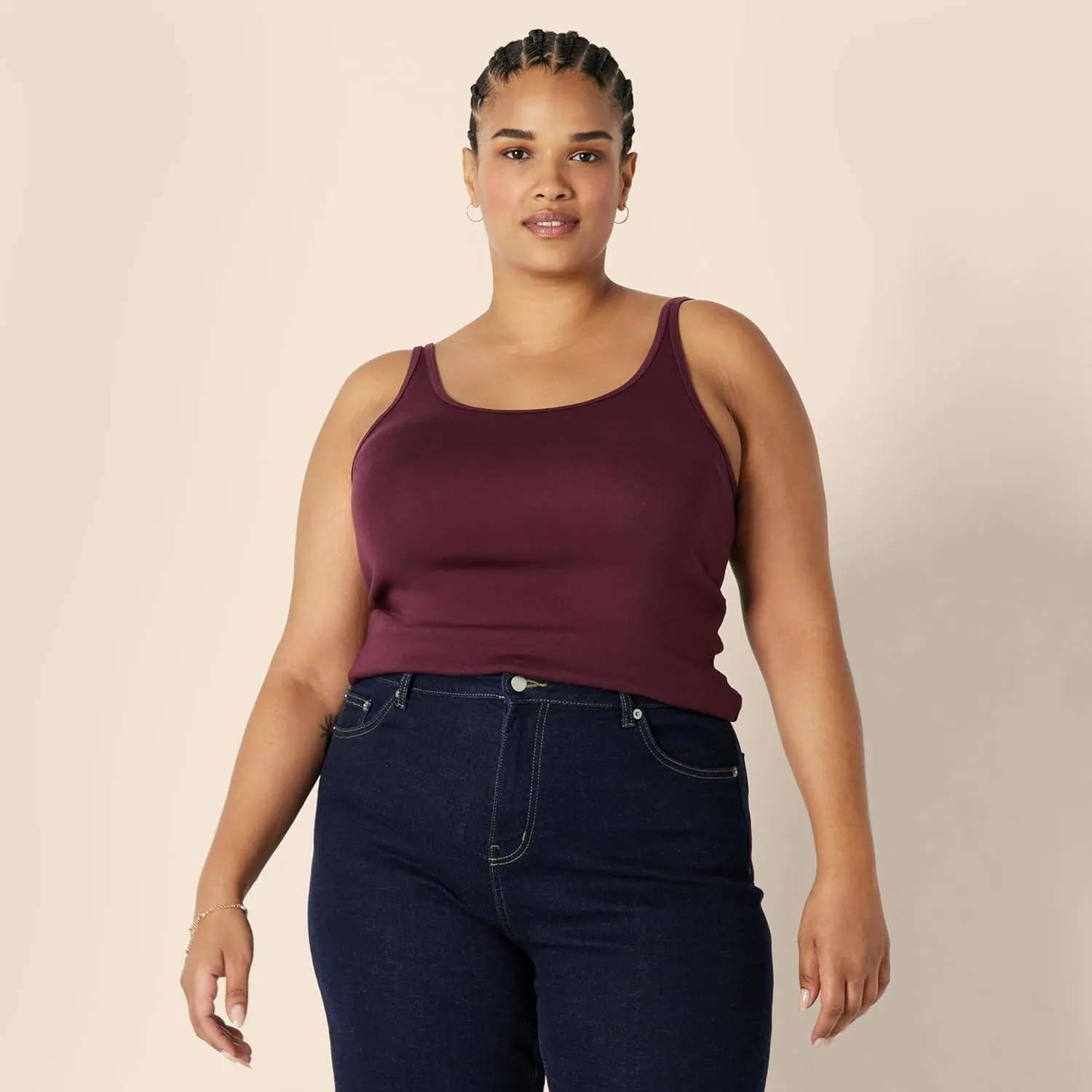 Amazon Essentials Women's Slim-Fit Thin Strap Tank Top, Pack of 2