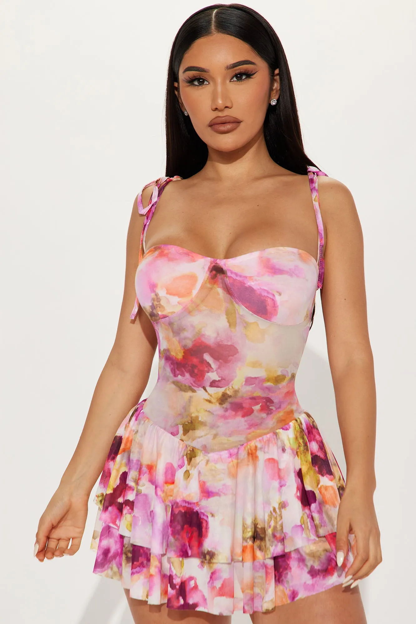 Andra Mesh Romper - Pink/combo