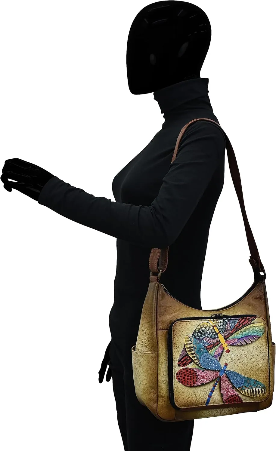 Anna by Anuschka Womens Zip-top Multi-compartment Tall Organizer Genuine Leather