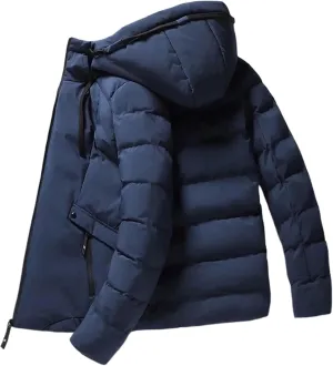 Aoleaky Warm Men Parkas Casual Hooded Coat Winter Thick Men's Sportswear Cotton Padded Jackets Zipper Solid Outwear
