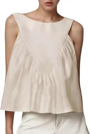 Arssm Women Peplum Babydoll Tank Tops Summer Shirred Swing Sleeveless Loose Fit Shirts Flowy Casual Tank Tops