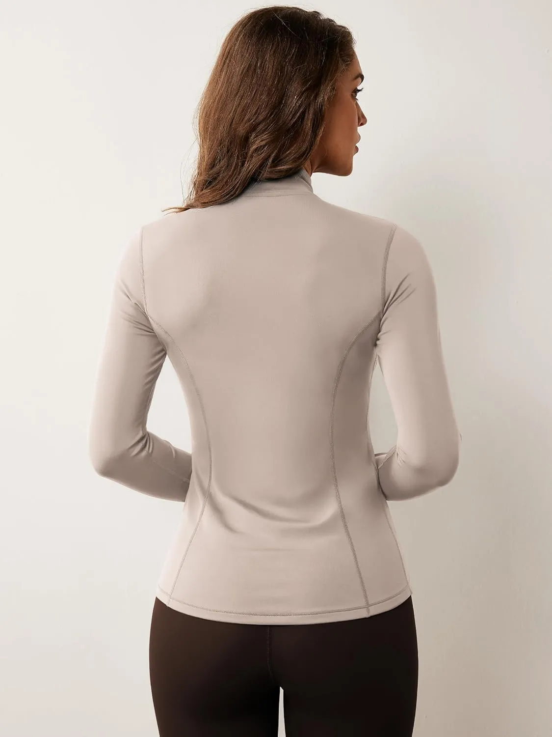 AVGO Womens Workout Jacket Lightweight Zip Up Athletic Running Jackets Long Sleeve Gym Yoga Top with Thumb Holes