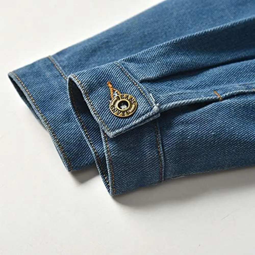 Baby Boys Girls Denim Jacket Kids Toddler Button Down Jeans Jacket Top Coat Outerwear