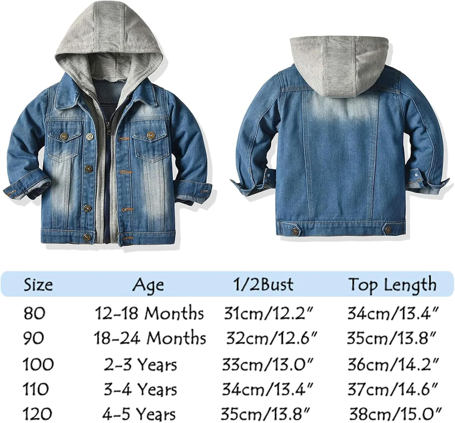Baby Boys Girls Denim Jacket Kids Toddler Button Down Jeans Jacket Top Coat Outerwear