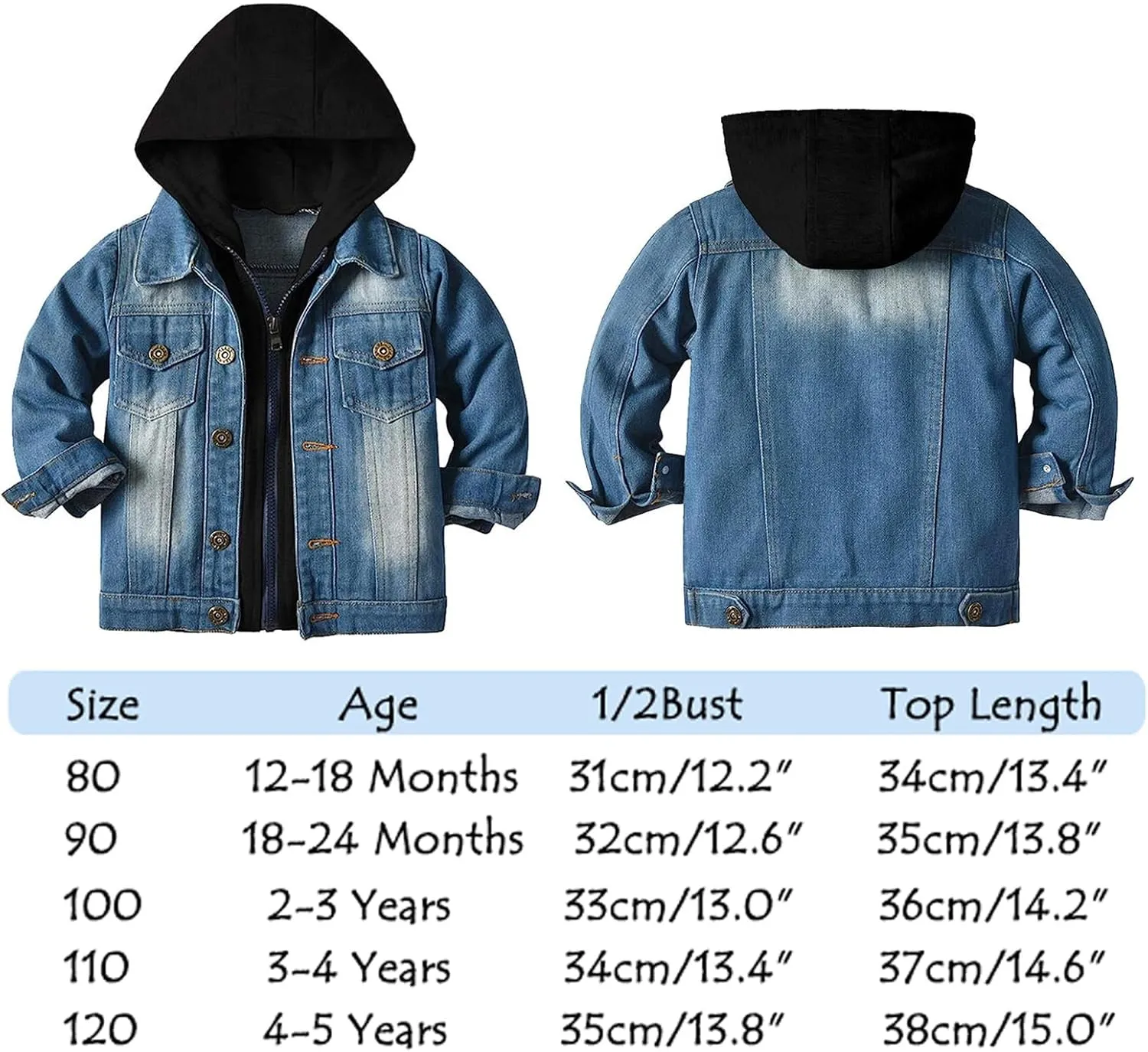 Baby Boys Girls Denim Jacket Kids Toddler Button Down Jeans Jacket Top Coat Outerwear