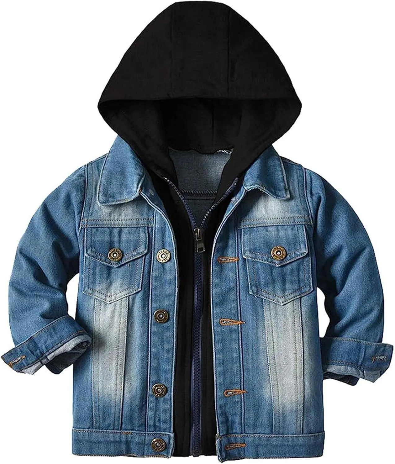 Baby Boys Girls Denim Jacket Kids Toddler Button Down Jeans Jacket Top Coat Outerwear