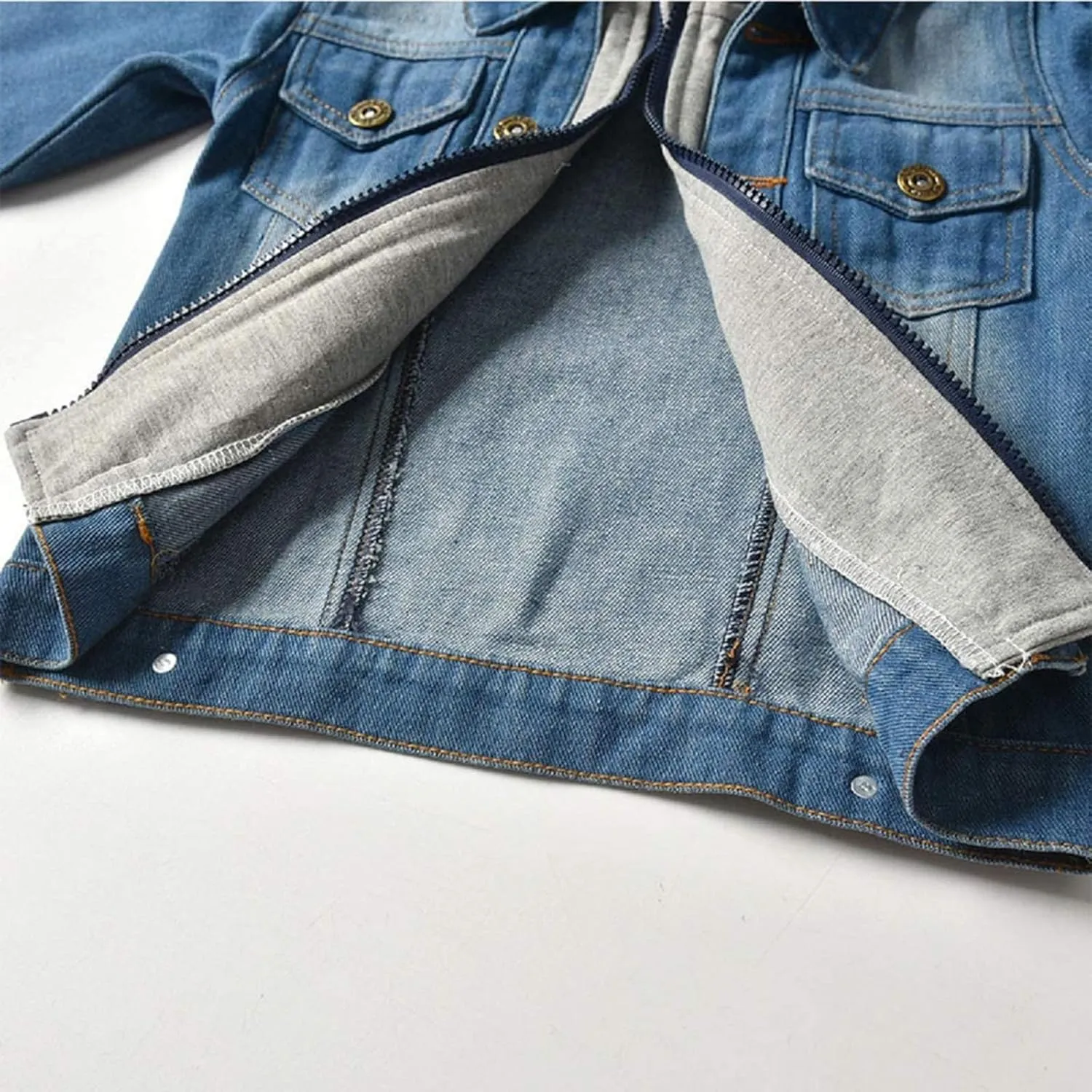 Baby Boys Girls Denim Jacket Kids Toddler Button Down Jeans Jacket Top Coat Outerwear