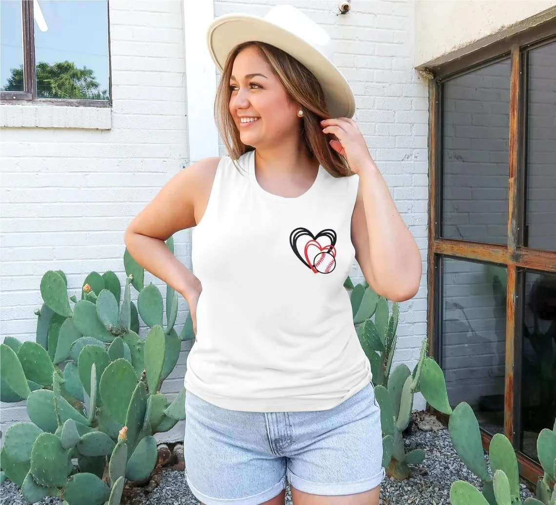 Baseball Mom Tank Top for Women Casual Baseball Graphic Summer Tops Cute Sleeveless Vest Tee