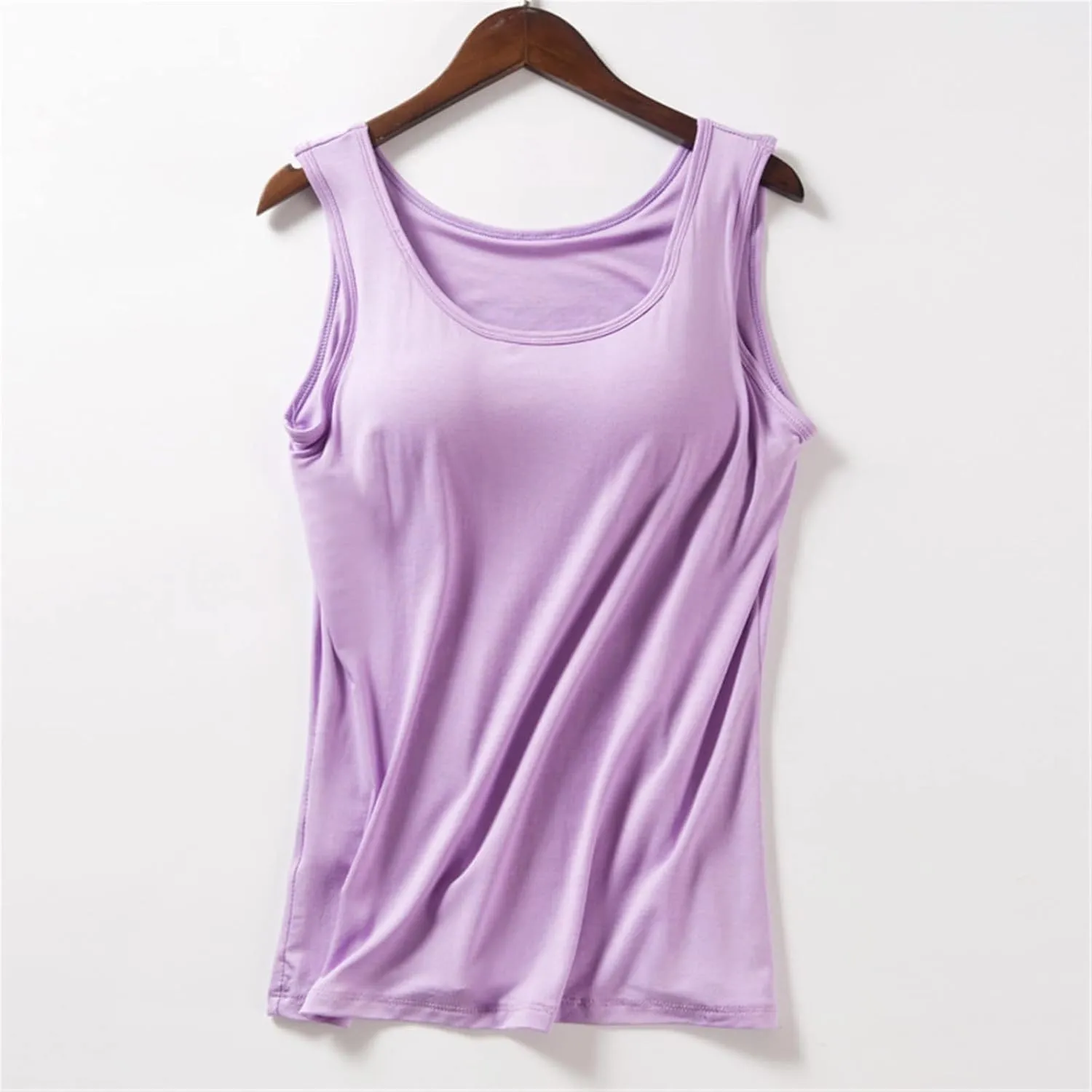 Basysin Tank Tops with Built in Bras Shelf Bra Tanks Cami Workout Camisole Basic T-Shirts Padded Ttank Tops for Women
