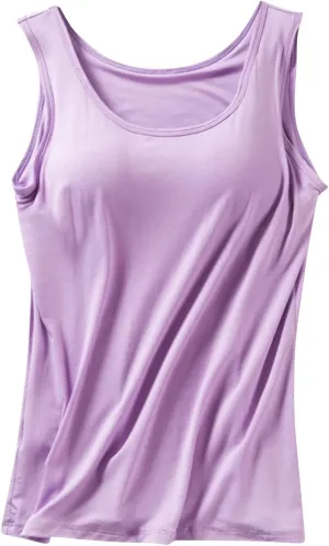 Basysin Tank Tops with Built in Bras Shelf Bra Tanks Cami Workout Camisole Basic T-Shirts Padded Ttank Tops for Women