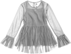 Beautees Big Girls 2-Pc. Smocked Top & Camisole Set Grey Size XLarge