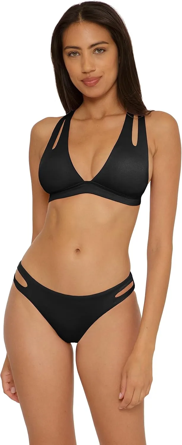 BECCA Women's Color Prism Halter Bikini Top, Adjustable, Tie Back, Swimwear Separates