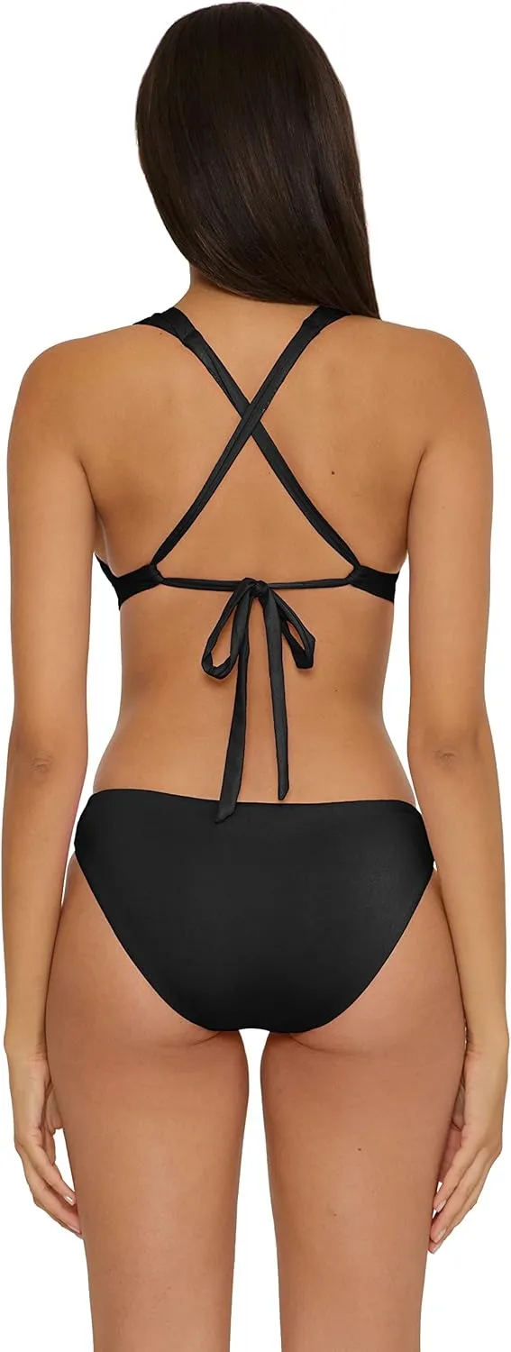 BECCA Women's Color Prism Halter Bikini Top, Adjustable, Tie Back, Swimwear Separates
