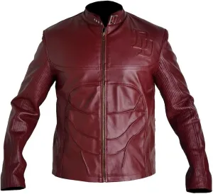 Bestzo Men's Fashion Daredevil Leather Jacket Burgundy Leather