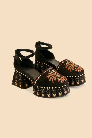 Black Velvet High Sandal