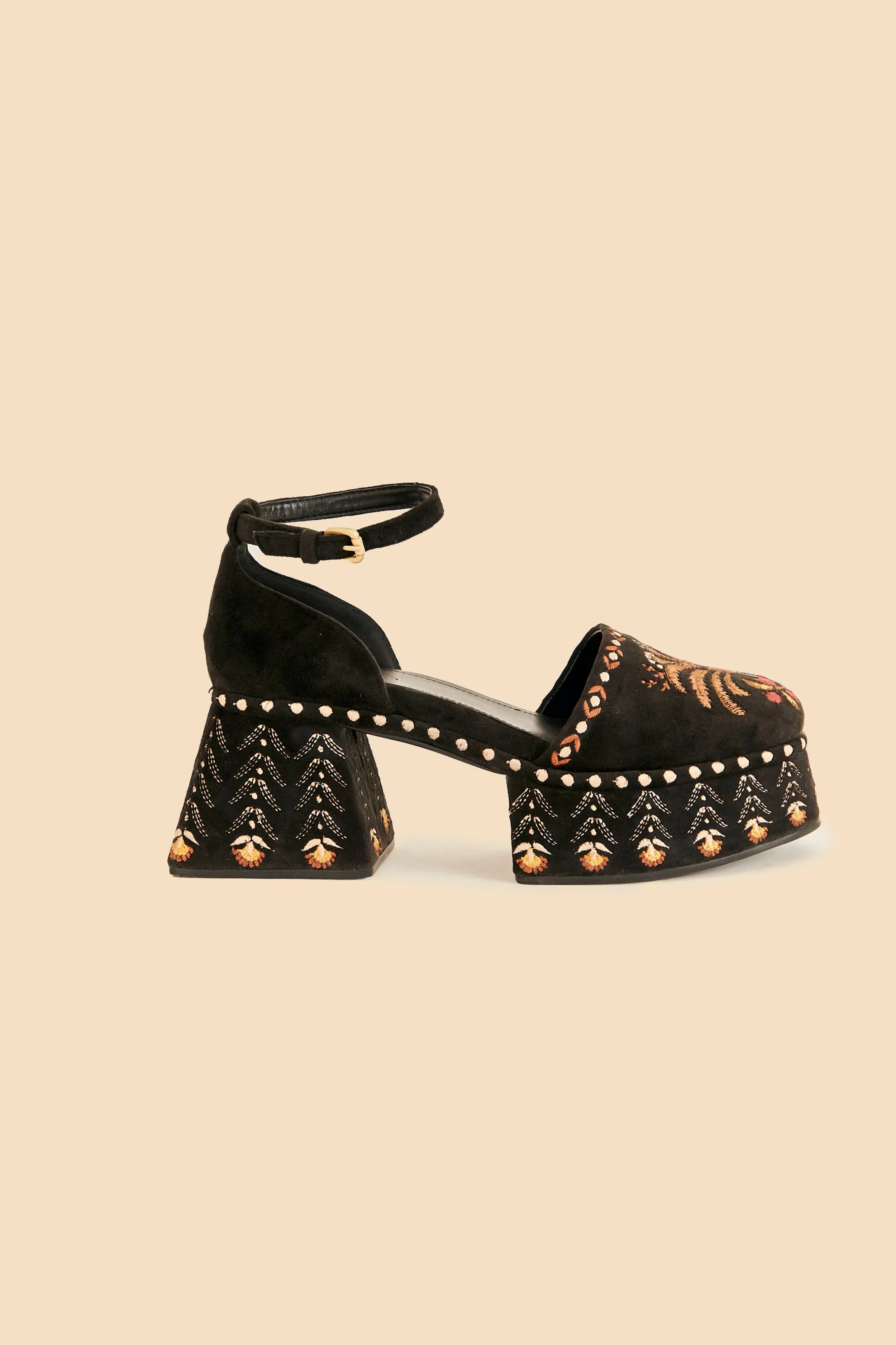 Black Velvet High Sandal