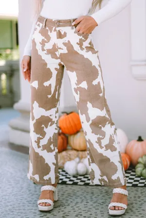 Bohemian Cow Print Pants