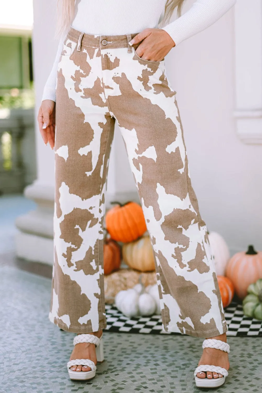 Bohemian Cow Print Pants