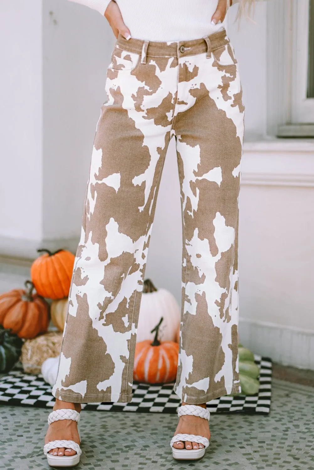 Bohemian Cow Print Pants