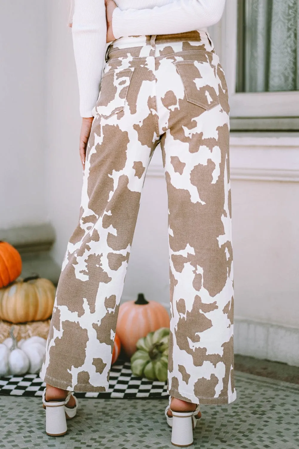 Bohemian Cow Print Pants