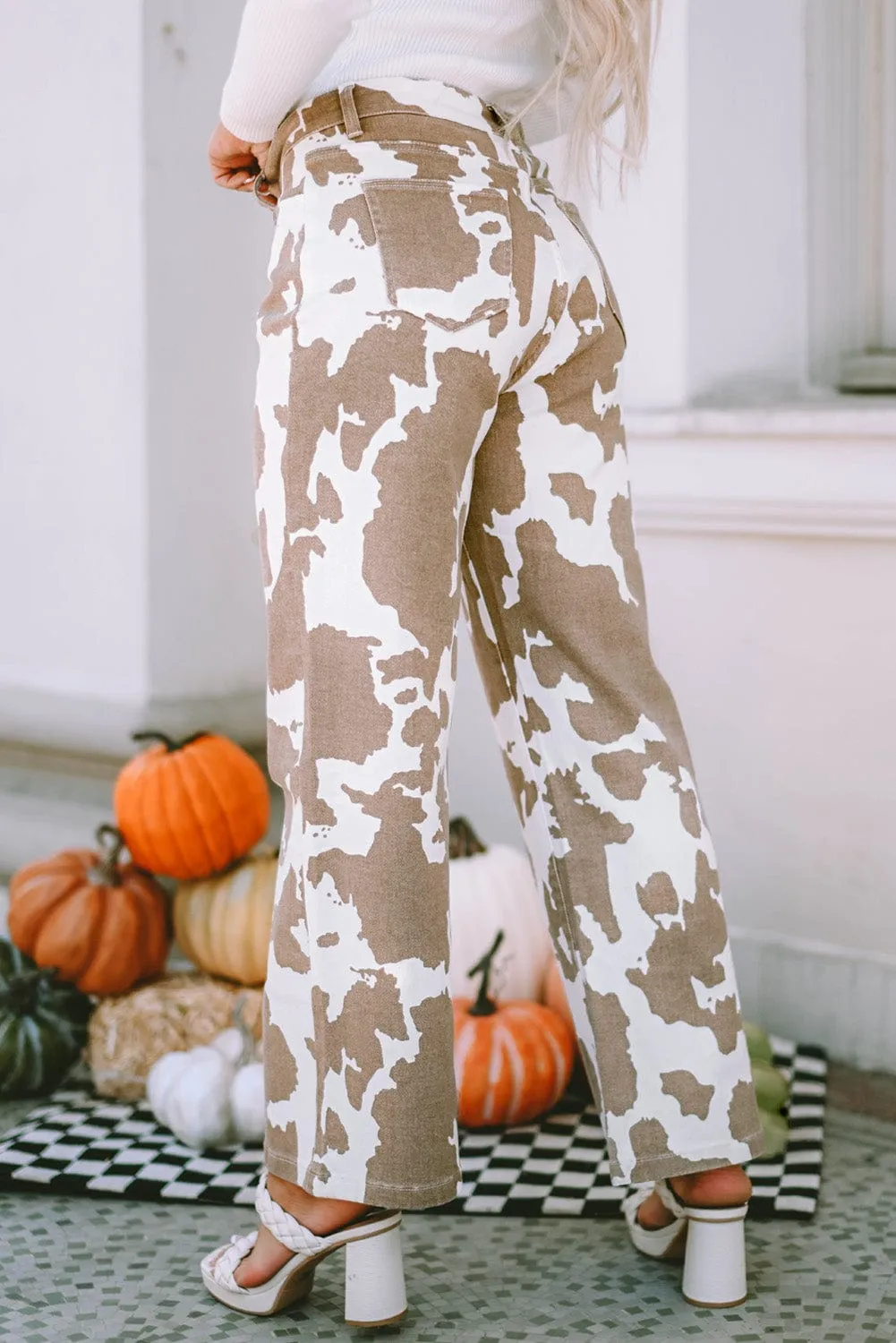 Bohemian Cow Print Pants