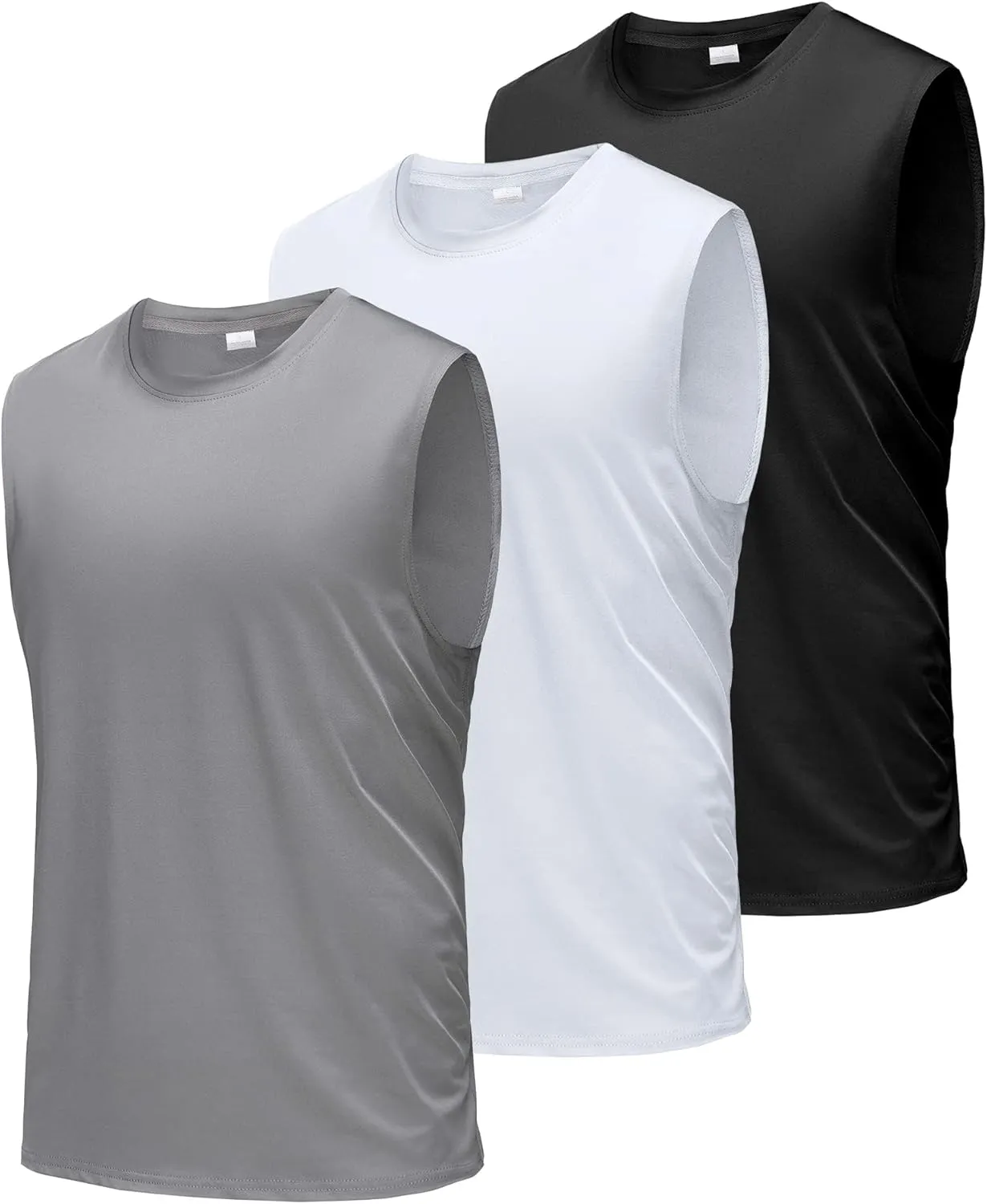 Boyzn Men's 3 Pack Workout Tank Tops Gym Athletic Muscle Tee Bodybuilding Fitness Sleeveless T-Shirts