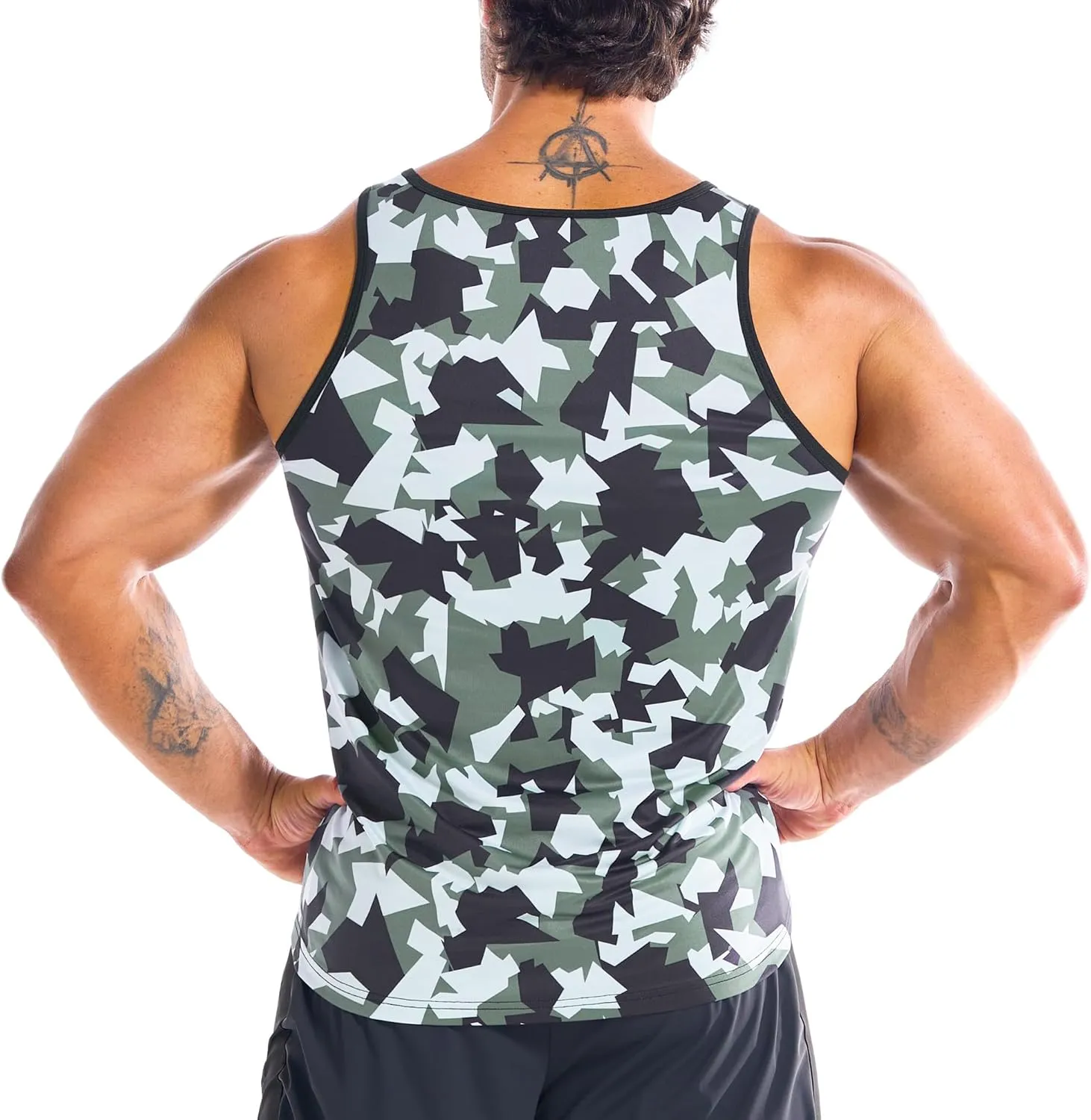 BROKIG Men's Irregular Gym Tank Tops 3 Pack Lightweight Quick Dry Running Sleeveless Shirts Bodybuilding Tee