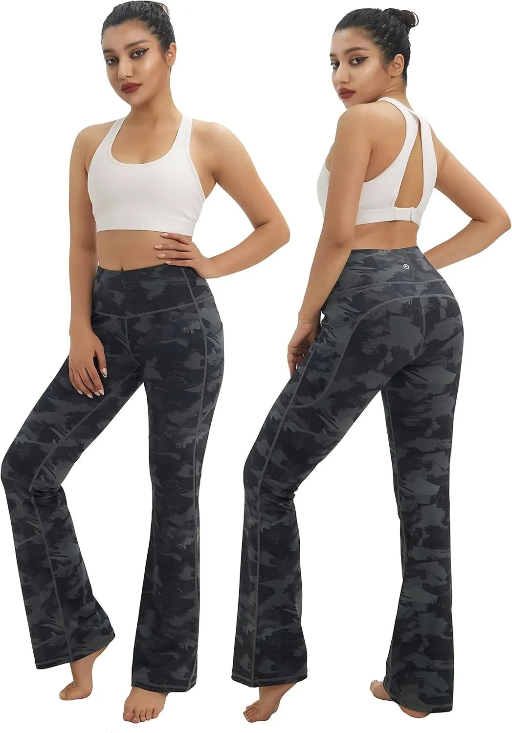 BUBBLELIME 29"/31"/33"/35"/37" Women Bootleg/Wide Legs High Waist Yoga Pants Tummy Control Bootcut Workout Flared Out Pockets