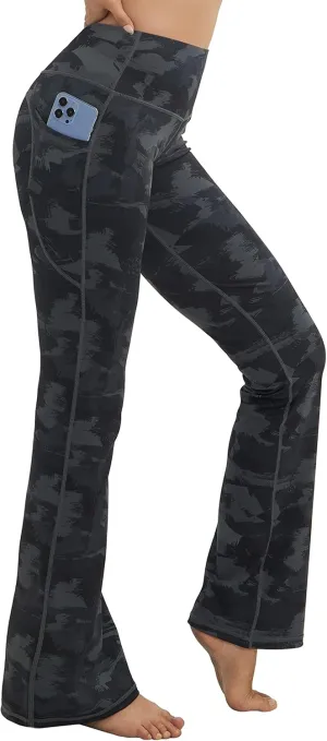 BUBBLELIME 29"/31"/33"/35"/37" Women Bootleg/Wide Legs High Waist Yoga Pants Tummy Control Bootcut Workout Flared Out Pockets