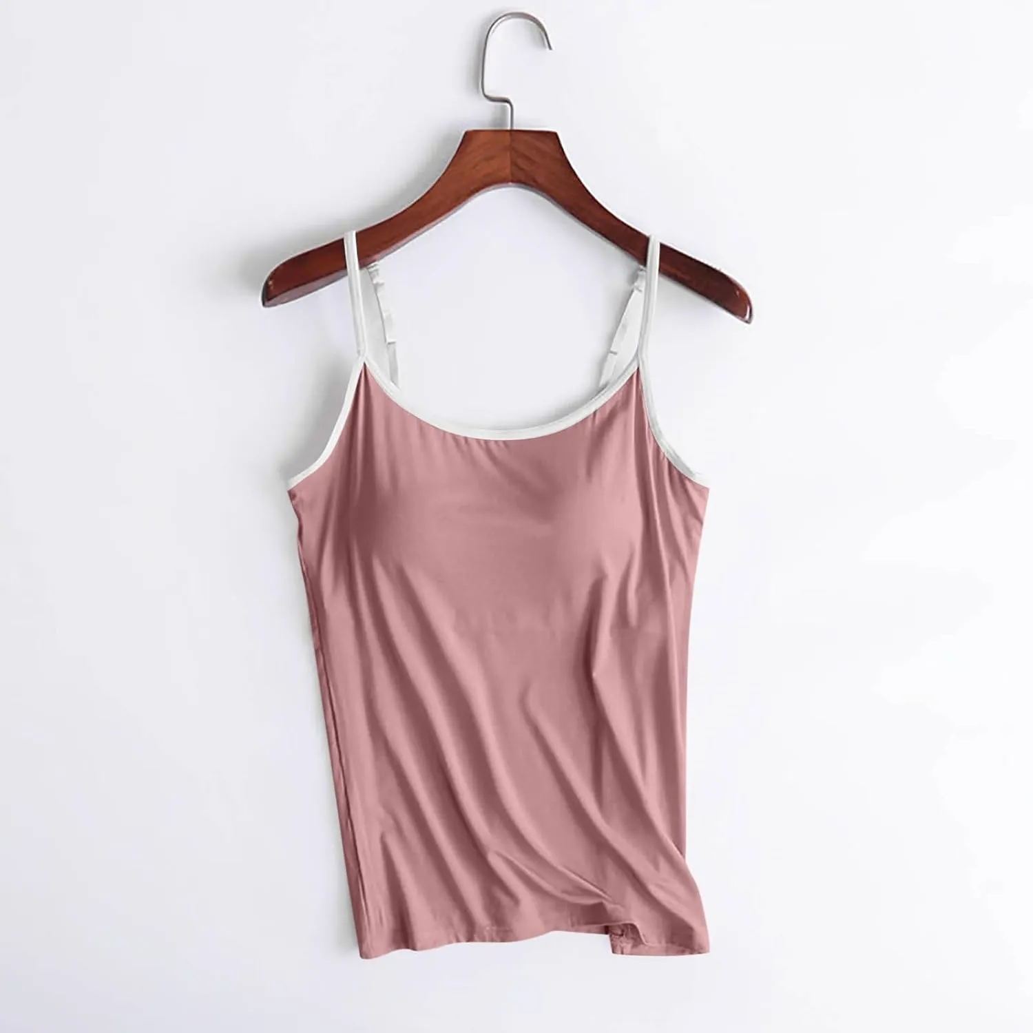 Built in Bra Tank Tops Womens Workout Casual Loose Crewneck Spaghetti Strap Summer Camisoles 2025 Trendy Yoga Outfits