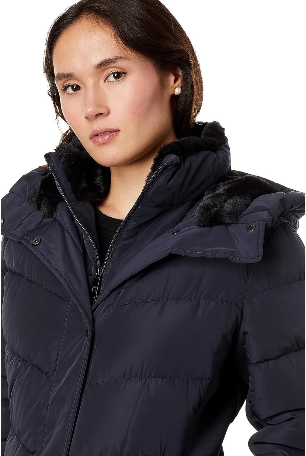 Calvin Klein Women's Long Bib-front Puffer Jacket