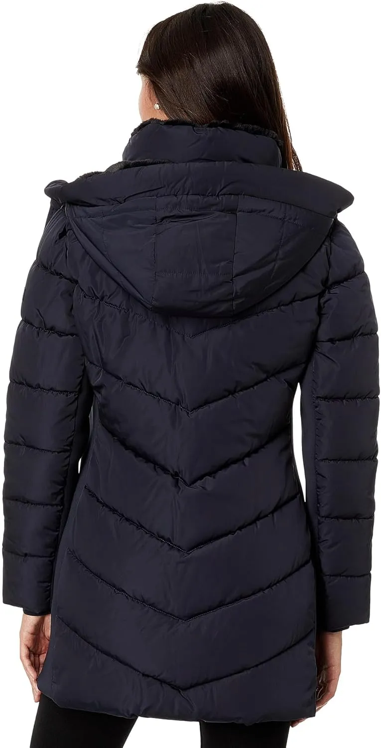 Calvin Klein Women's Long Bib-front Puffer Jacket