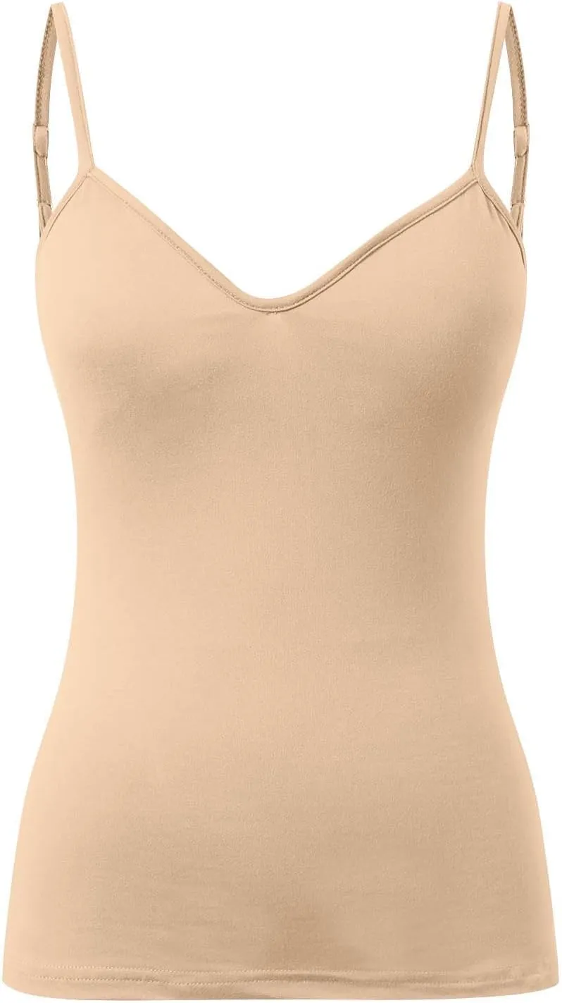 Camisole Tops for Women Wtih Shelf Bra Spaghetti Strap Yoga Shirt Basic Breathable Tank Top Layer Padded Bra