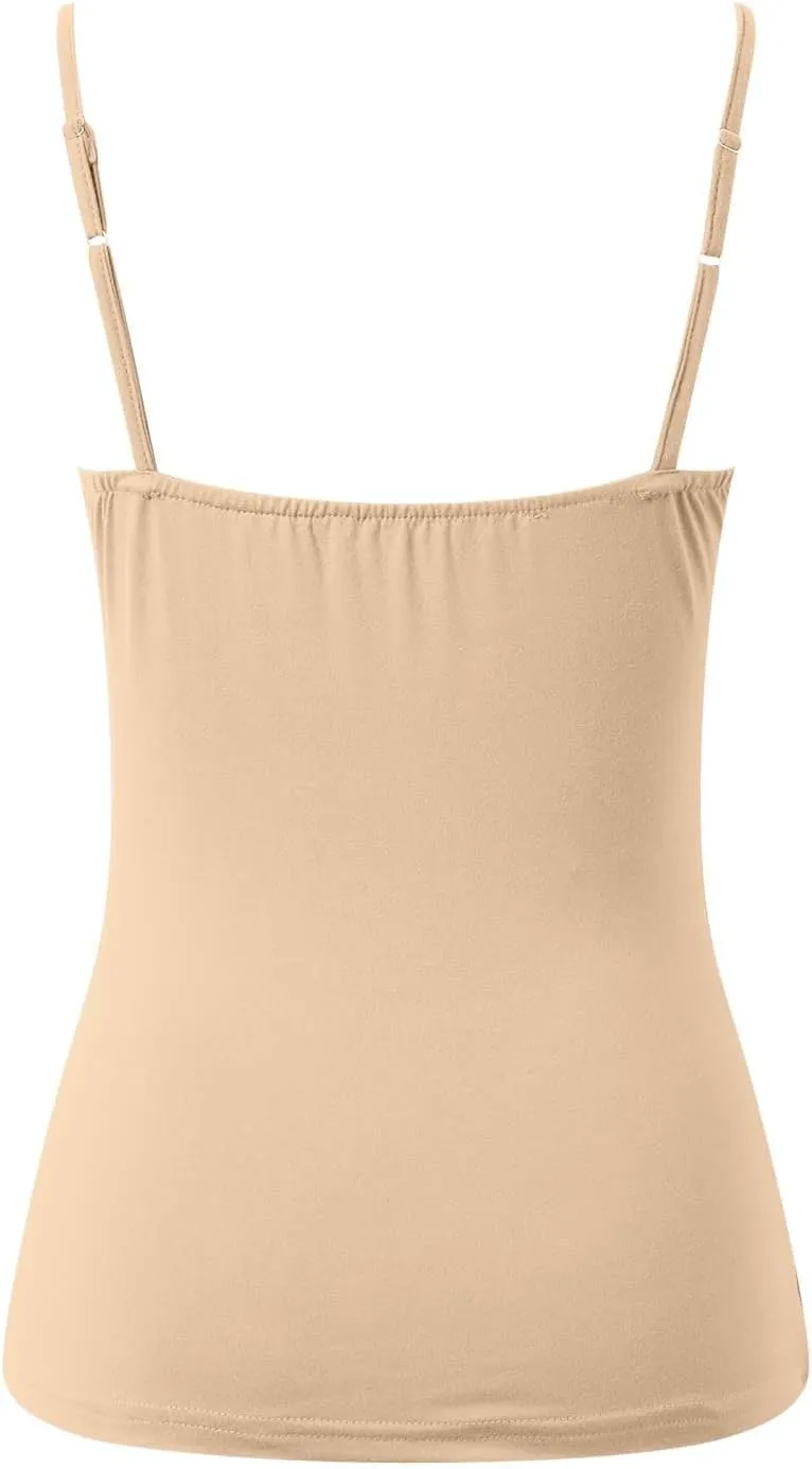 Camisole Tops for Women Wtih Shelf Bra Spaghetti Strap Yoga Shirt Basic Breathable Tank Top Layer Padded Bra