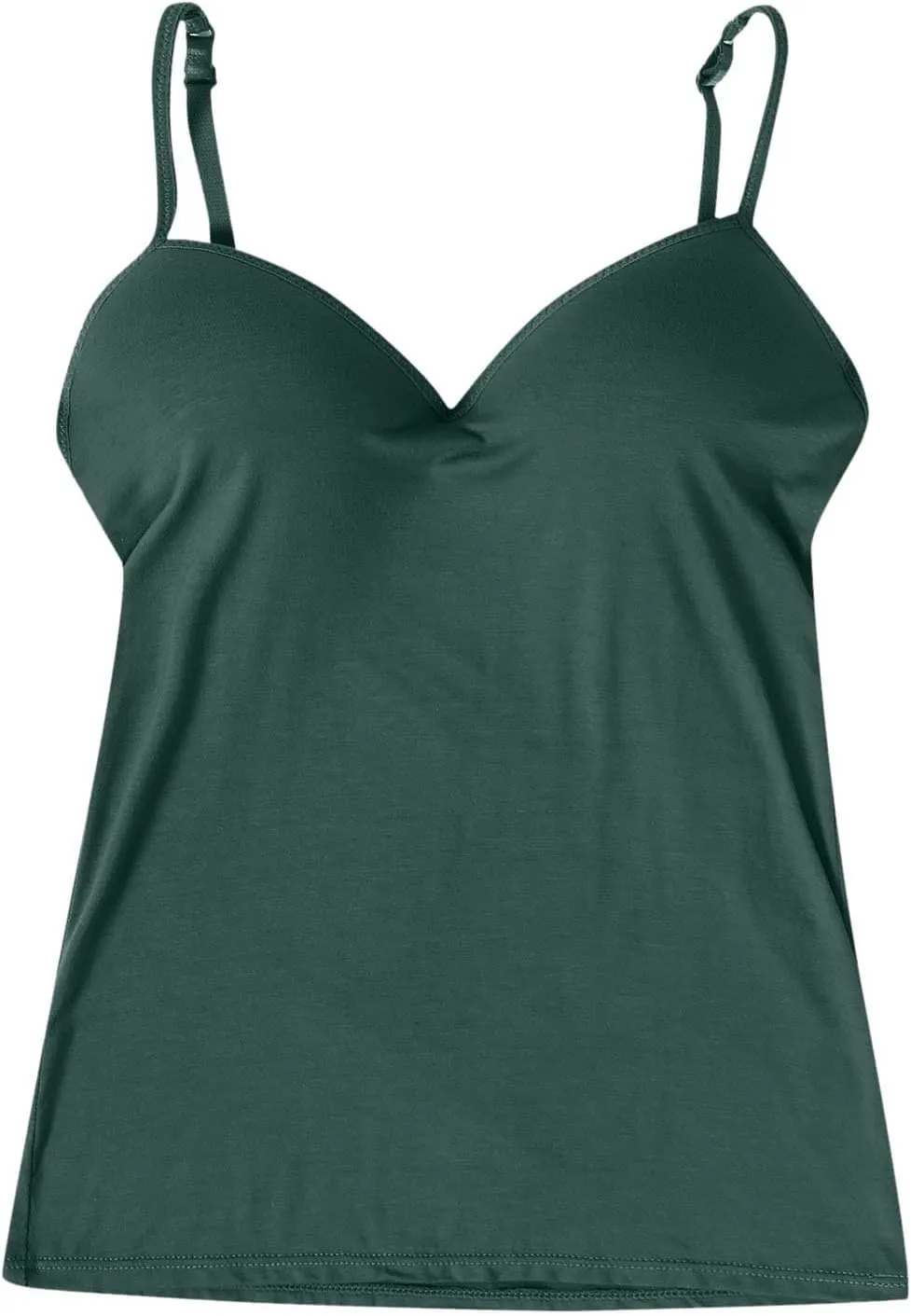 Camisole Tops for Women Wtih Shelf Bra Spaghetti Strap Yoga Shirt Basic Breathable Tank Top Layer Padded Bra