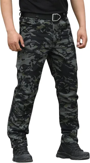 Cargo Pants for Men Tactical Pants Stretch Slim Fit Lightweight Ripstop Outdoor Casual Work Trousers with Pockets