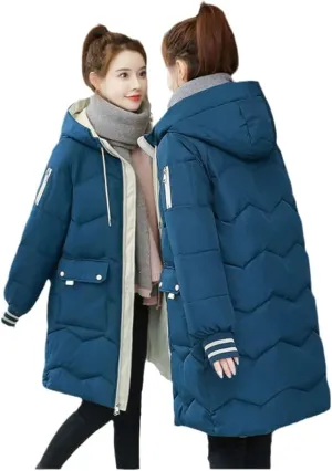 CJQJPNZ Down Jackets Female Winter Coat Women's Parkas Hooded Warm Winter Jacket Coat Cotton Padded Jacket-