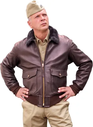 Classic G1 Bomber Jacket US Navy Leather Flight Jacket WWII Hellcat Aviator Coat