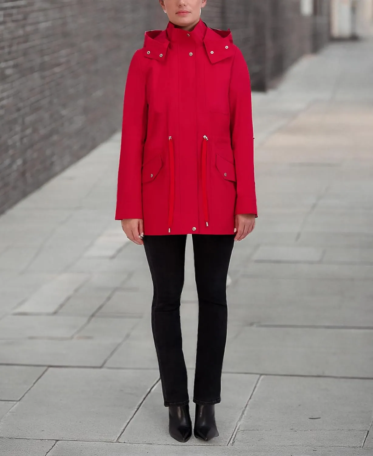 Cole Haan Women's Adjustable Rain Short Coat