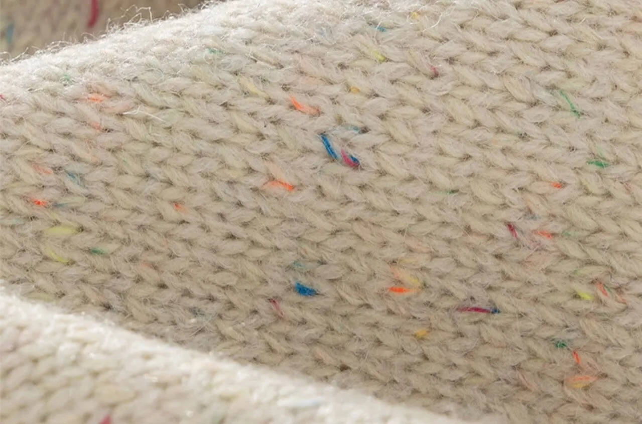 Colorful Button Cable Knit Cardigan