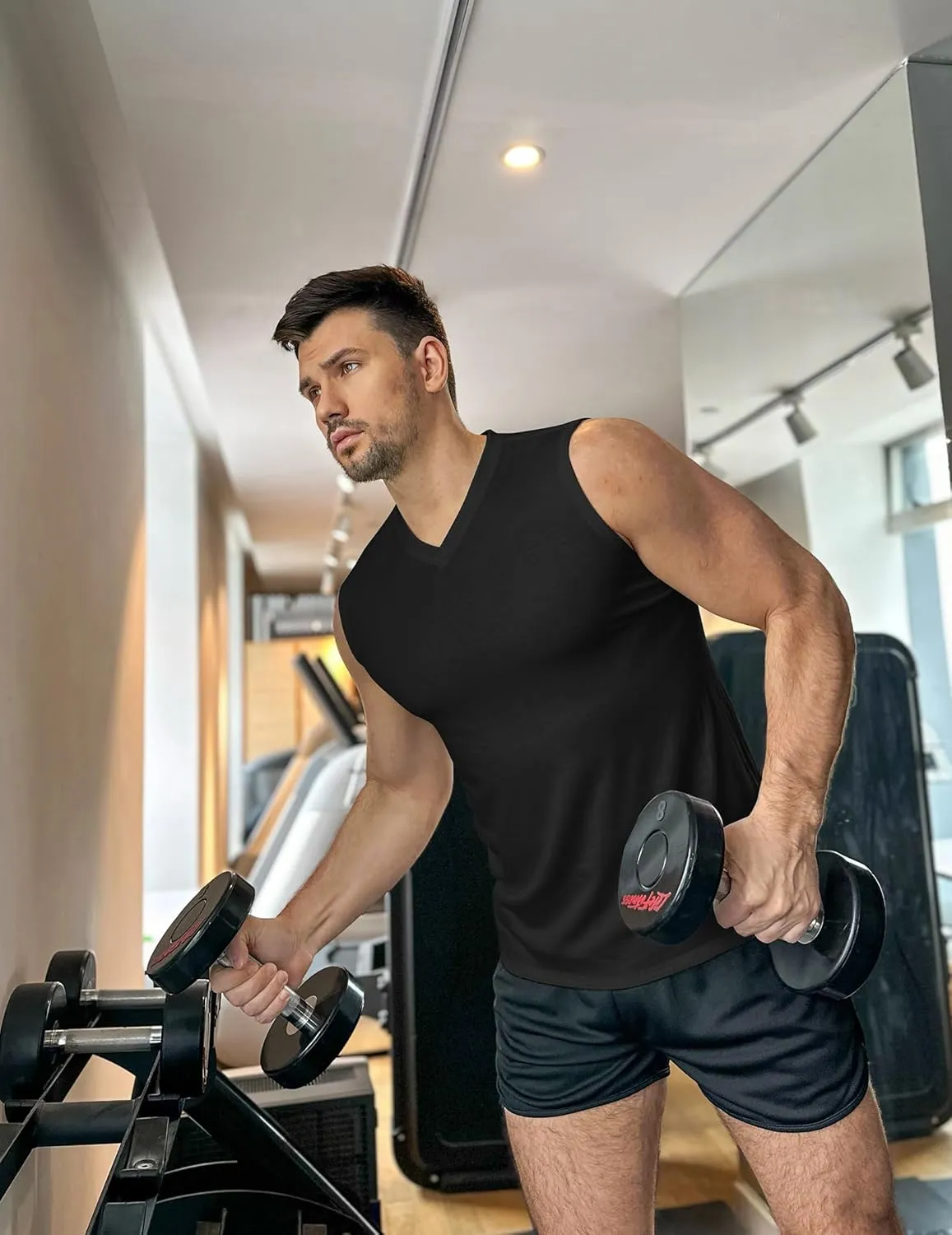 COOFANDY Men's 3 Pack Workout Tank Tops Gym Sleeveless Shirts V Neck Bodybuilding Muscle Tee Shirt