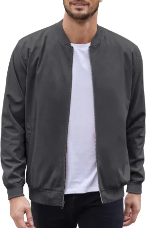 COOFANDY Men's Cotton Bomber Jacket Lightweight Flight Jackets Casual Softshell Varisty Jacket