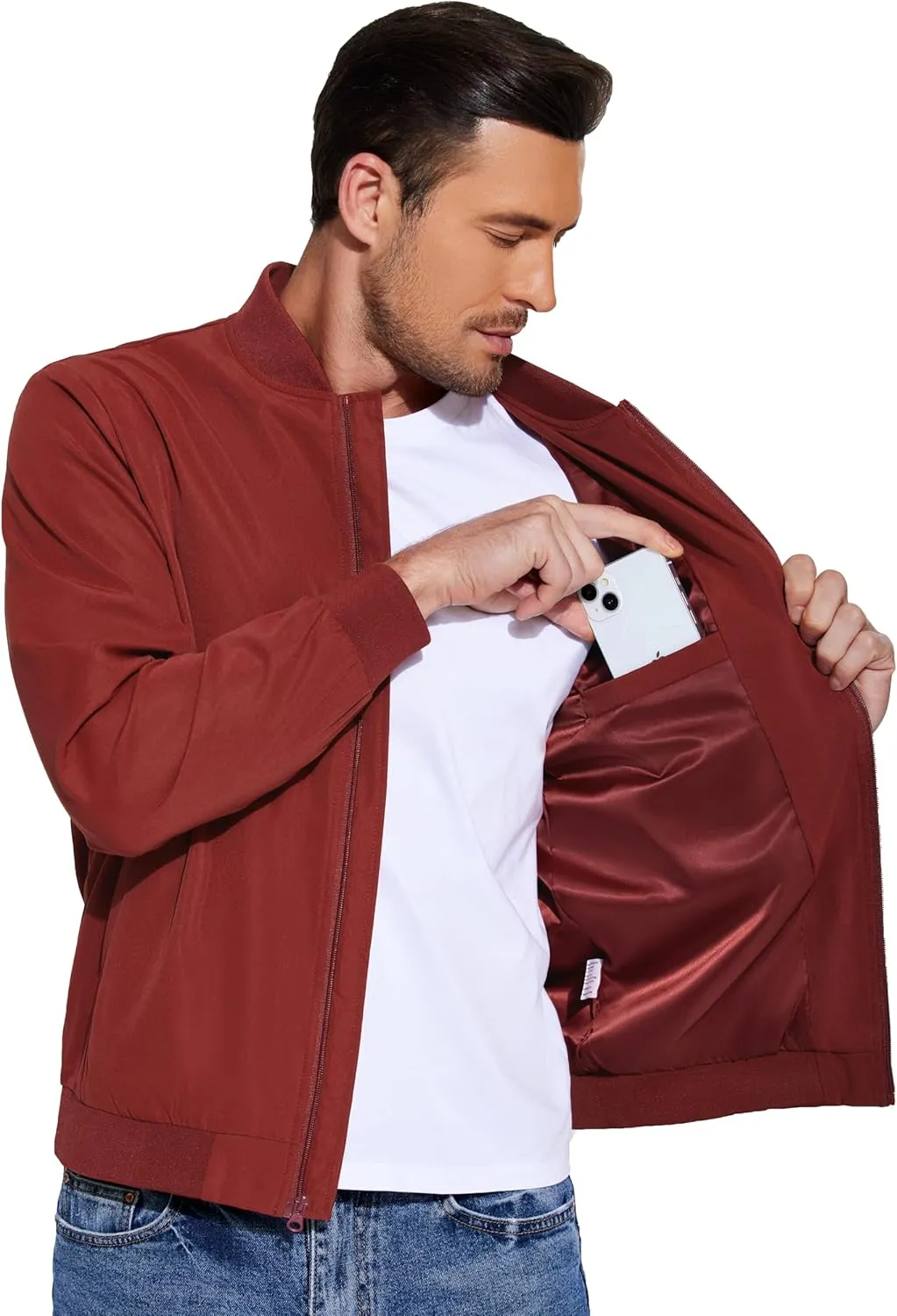 COOFANDY Men's Lightweight Bomber Jacket Casual Fashion Windbreaker Flight Zip Up Jackets Outdoor Coat
